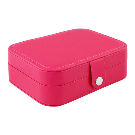 AJF Portable Jewelry Storage Organizer Box For Rings, Earrings & Necklaces, Mature Pink, BA-3 - Image 2