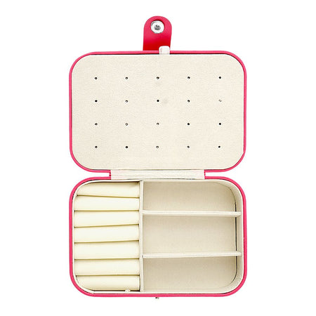 AJF Portable Jewelry Storage Organizer Box For Rings, Earrings & Necklaces, Mature Pink, BA-3 - Image 3