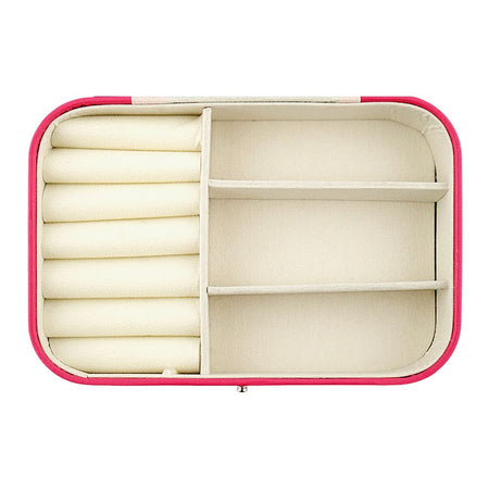 AJF Portable Jewelry Storage Organizer Box For Rings, Earrings & Necklaces, Mature Pink, BA-3 - Image 5