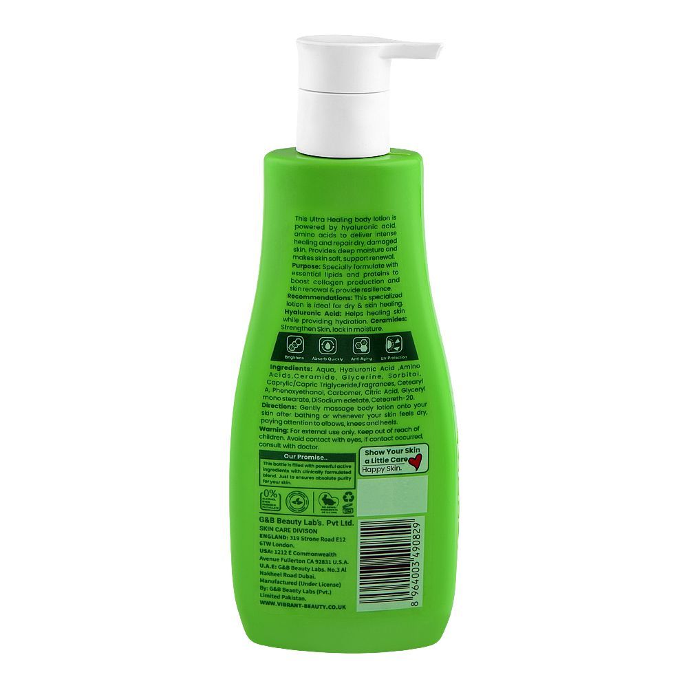 Vibrant Beauty Skin Repair Therapy Ultra Healing Lotion, Hyaluronic, Amino Acid & Ceramides, For Moisturizing Skin, 200ml - Image 2