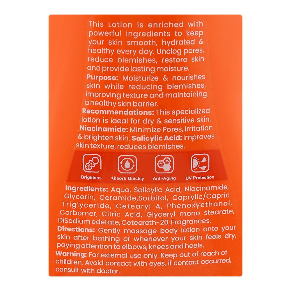 Vibrant Beauty Skin Repair Therapy Daily Nourish Lotion, Salicylic, Niacinamide, Glycerin & Ceramide, For All Types Of Skin, 200ml - Image 3