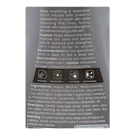 Vibrant Beauty Skin Repair Therapy Intense Repair Lotion, Retinol, Niacinamide, Shea Butter & Ceramide, For All Types Of Skin, 200ml - Image 3