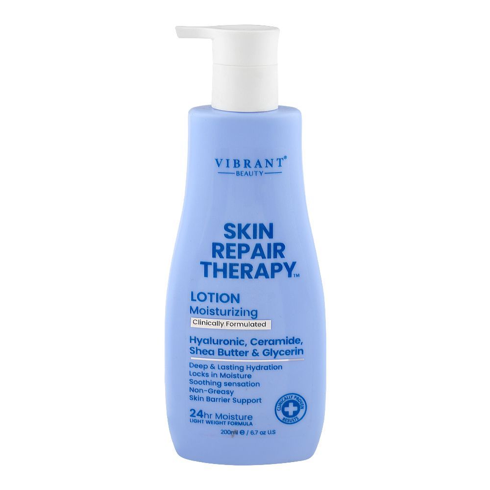 Vibrant Beauty Skin Repair Therapy Moisturizing Lotion, Hyaluronic, Ceramide, Shea Butter & Glycerin, For All Types Of Skin, 200ml - Main Image