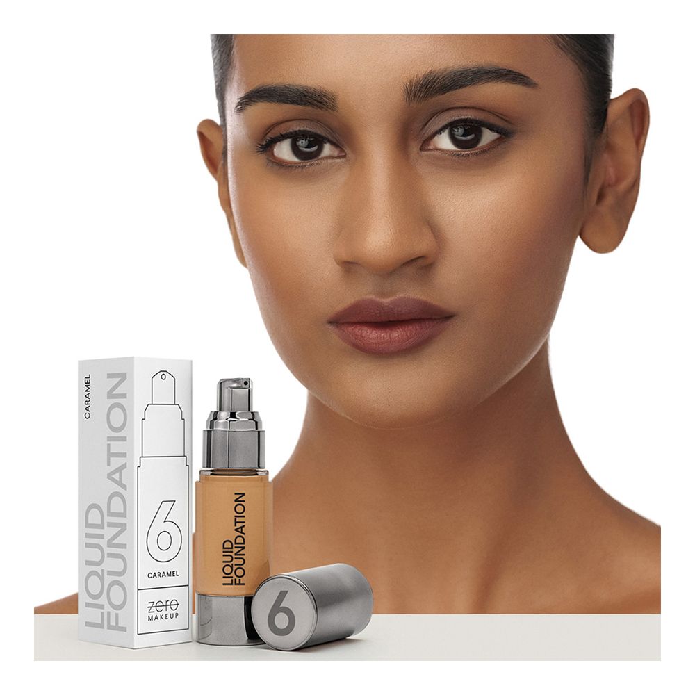 ZERO Makeup Liquid Foundation, Caramel, 30ml - Image 2