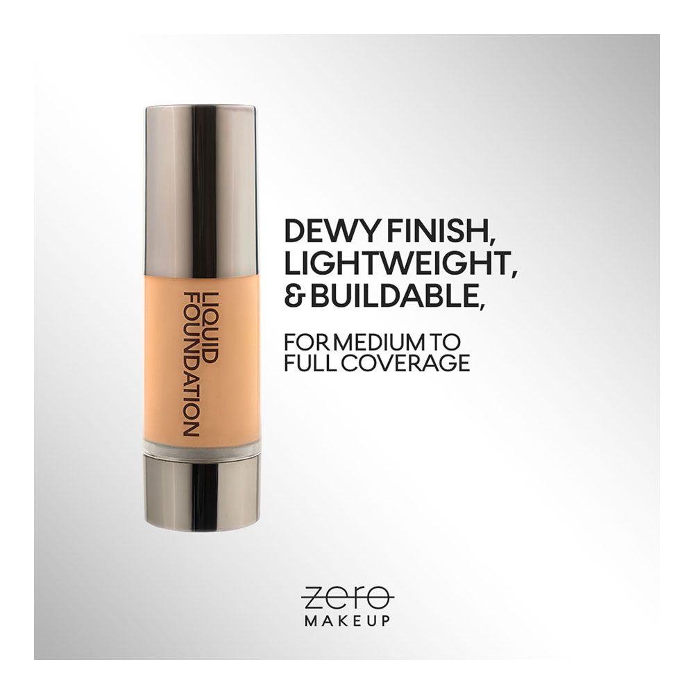 ZERO Makeup Liquid Foundation, Caramel, 30ml - Image 3