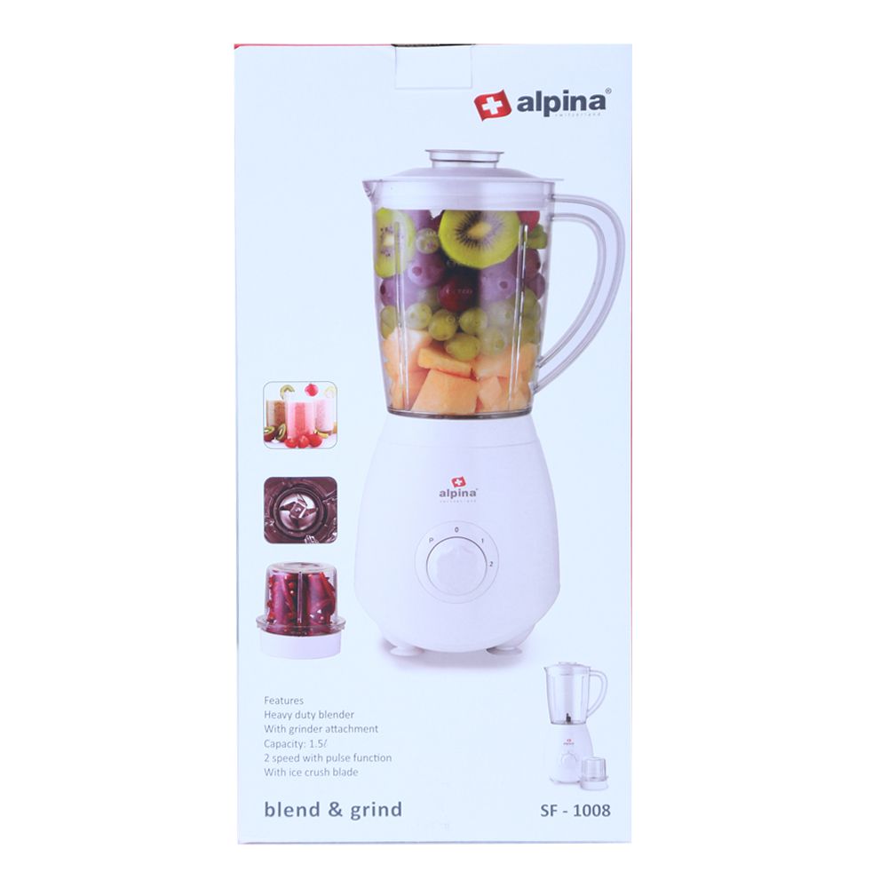 Alpina Blender + Grinder + Ice Crush, 350W, 1.5 Liters, SF-1008 - Main Image
