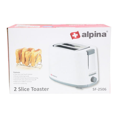 Alpina Cool Touch 2 Slice Toaster, 800W, SF-2506 - Main Image