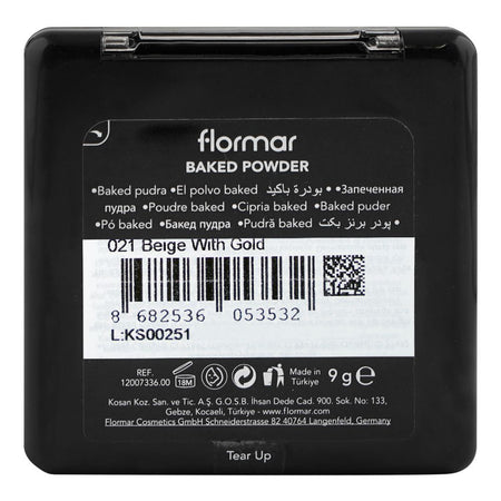 Flormar Baked Powder, 021 Beige With Gold, 9g - Image 3