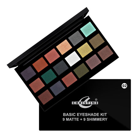Christine Basic Eyeshade Kit, 9 Matte + 9 Shimmery, 2, 18-Pack - Main Image