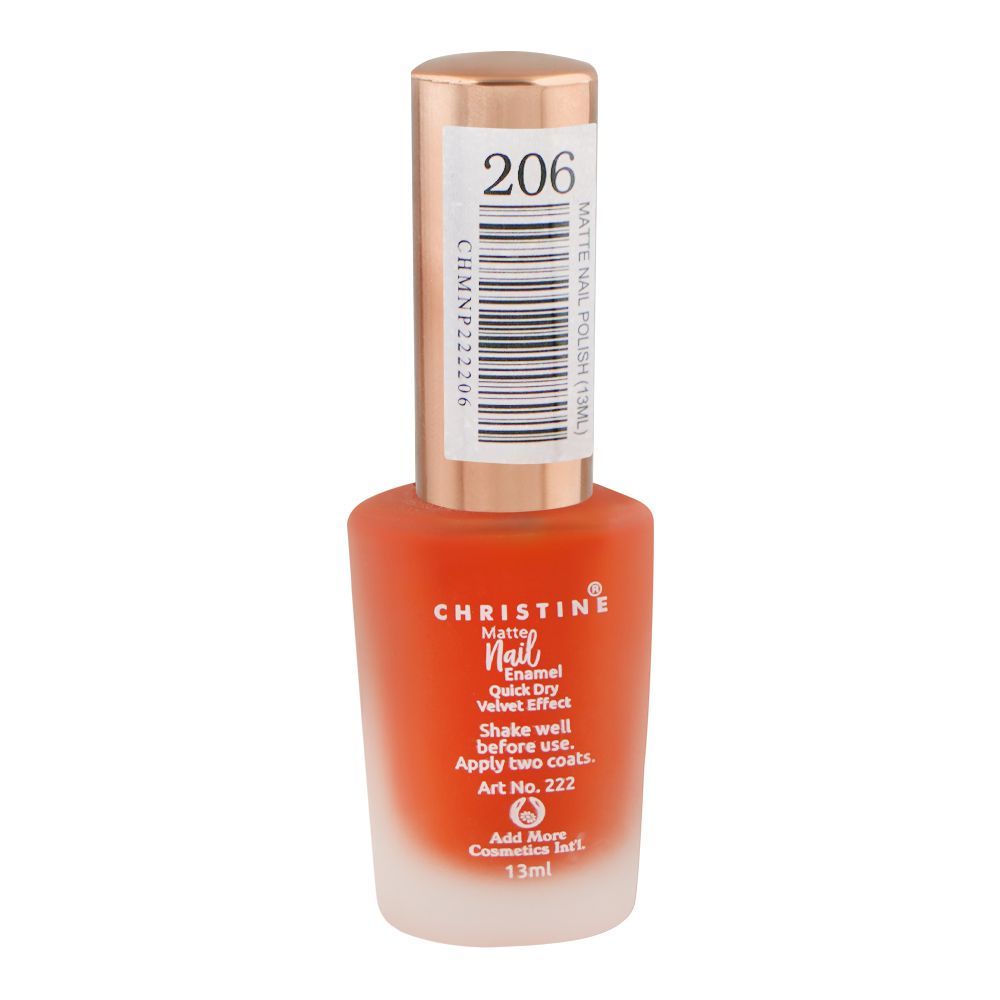 Christine Matte Nail Enamel, 206, 13ml - Image 2