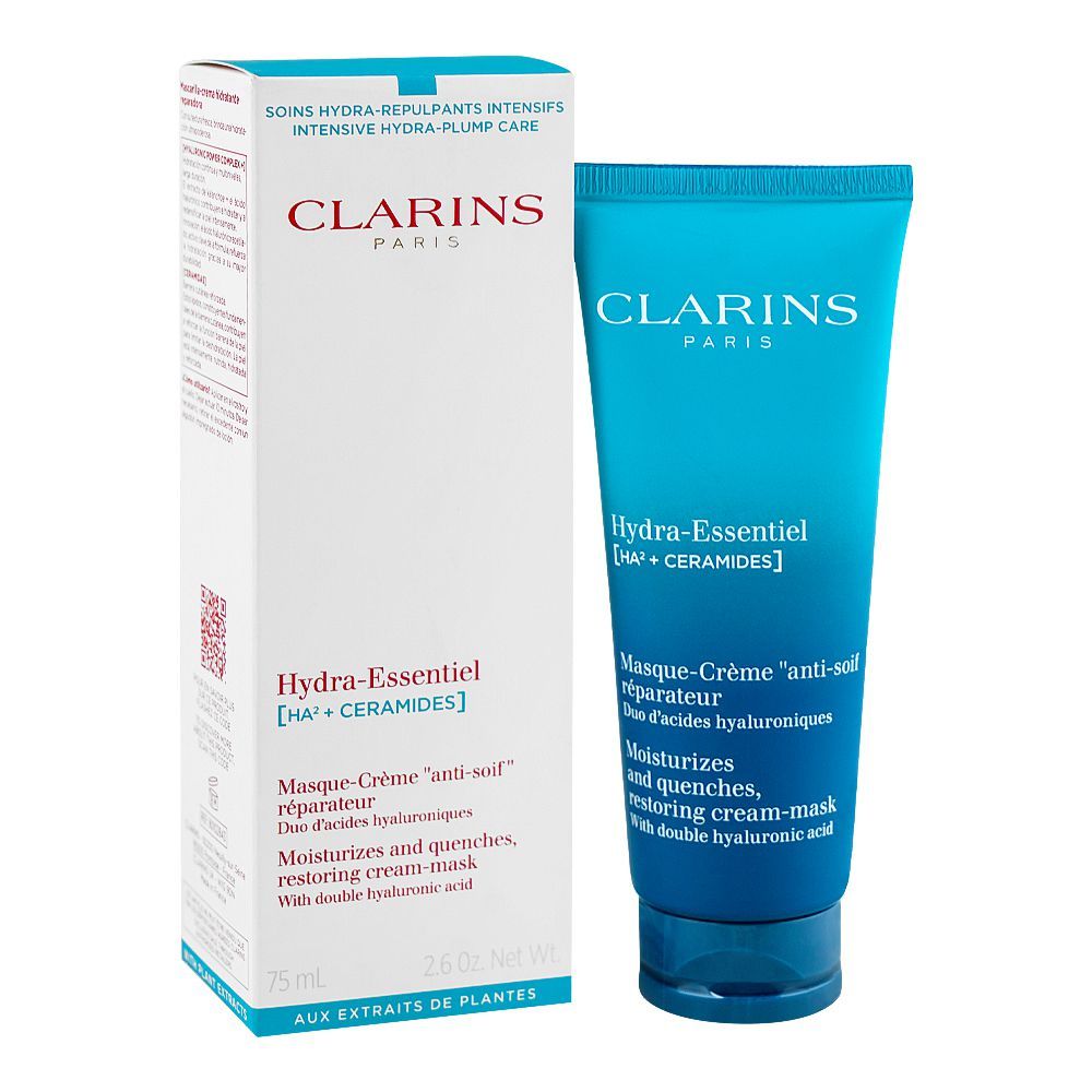 Clarins Paris Hydra-Essentiel Moisturizer And Quenches Restoring Cream Mask, Glycerin, For Radiant Skin, 75ml - Main Image