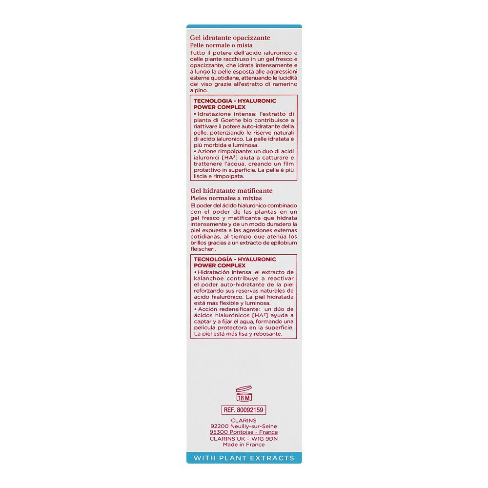 Clarins Paris Hydra-Essentiel HA2 Moisturizer And Quenches Matte Gel, Citric Acid, For Normal To Combination Skin, 75ml - Image 2