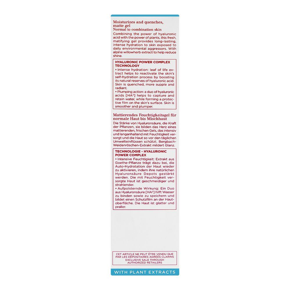 Clarins Paris Hydra-Essentiel HA2 Moisturizer And Quenches Matte Gel, Citric Acid, For Normal To Combination Skin, 75ml - Image 4