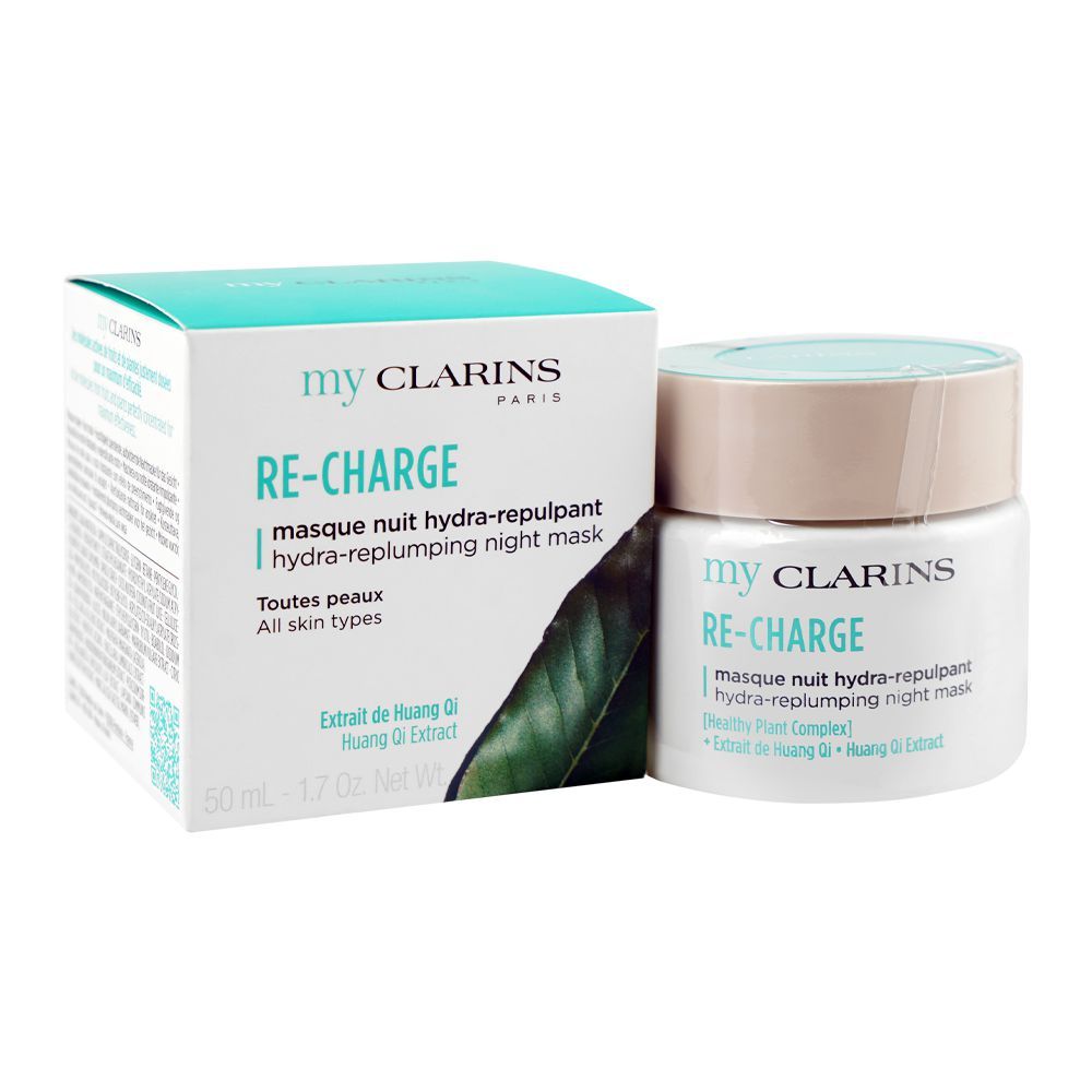 Clarins Paris My Clarins Paris Re-Charge Hydra-Replumping Night Mask, Citric Acid, Huang Qi Extract, For All Types Of Skin, 50ml - Main Image