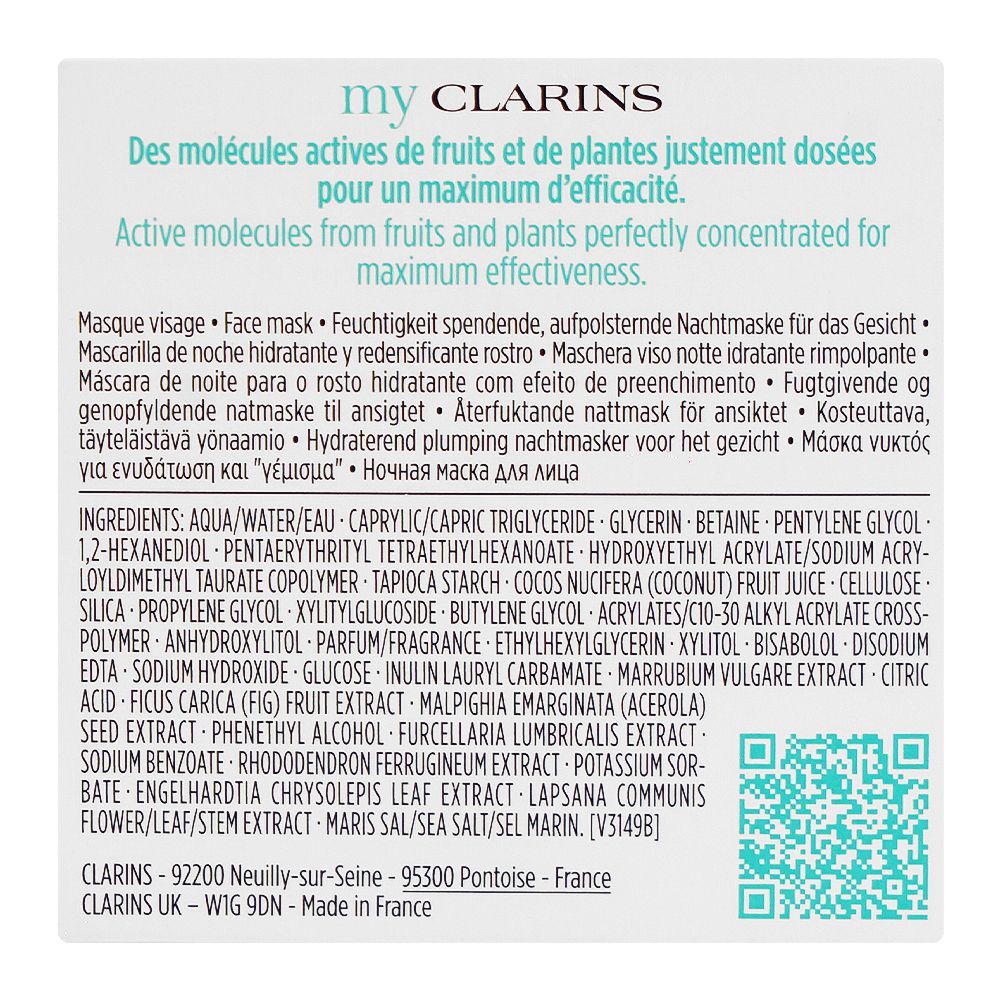 Clarins Paris My Clarins Paris Re-Charge Hydra-Replumping Night Mask, Citric Acid, Huang Qi Extract, For All Types Of Skin, 50ml - Image 2