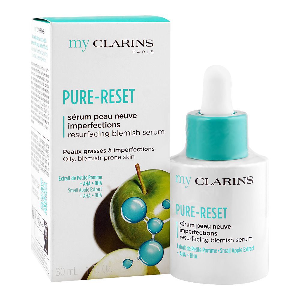 Clarins Paris My Clarins Paris Pure-Reset Resurfacing Blemish Serum, Glycerin, +AHA +BHA, For Oily & Blemish-Prone Skin, 30ml - Main Image