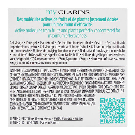 Clarins Paris My Clarins Paris Pure-Reset Matifying Hydrating Blemish Gel, Glycerin, Flower Acids, For Oily & Blemish-Prone Skin, 50ml - Image 2