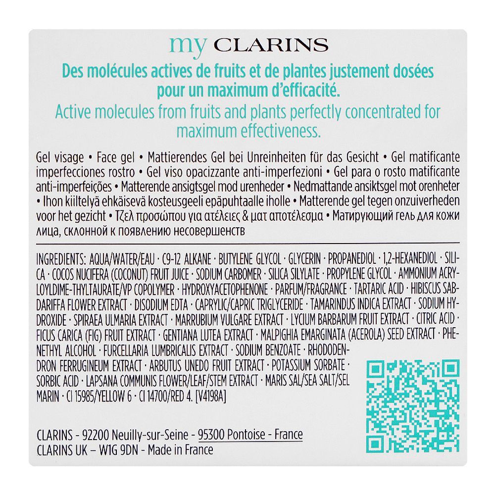 Clarins Paris My Clarins Paris Pure-Reset Matifying Hydrating Blemish Gel, Glycerin, Flower Acids, For Oily & Blemish-Prone Skin, 50ml - Image 2