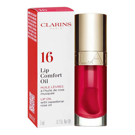 Clarins Paris Lip Comfort Oil With Sweetbriar Rose Oil, 16 Fuchsia, 7ml - Image 2
