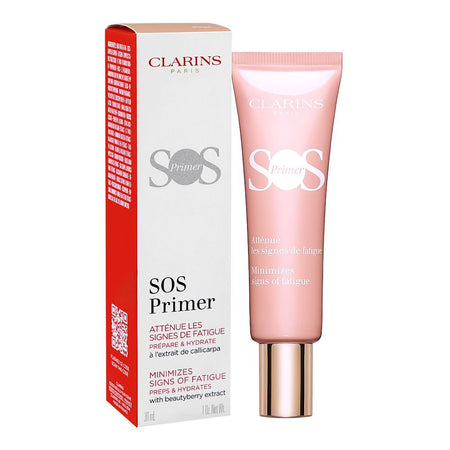 Clarins Paris Sos Primer Blurs Imperfections Preps & Hydrates, Pink, 30ml - Main Image