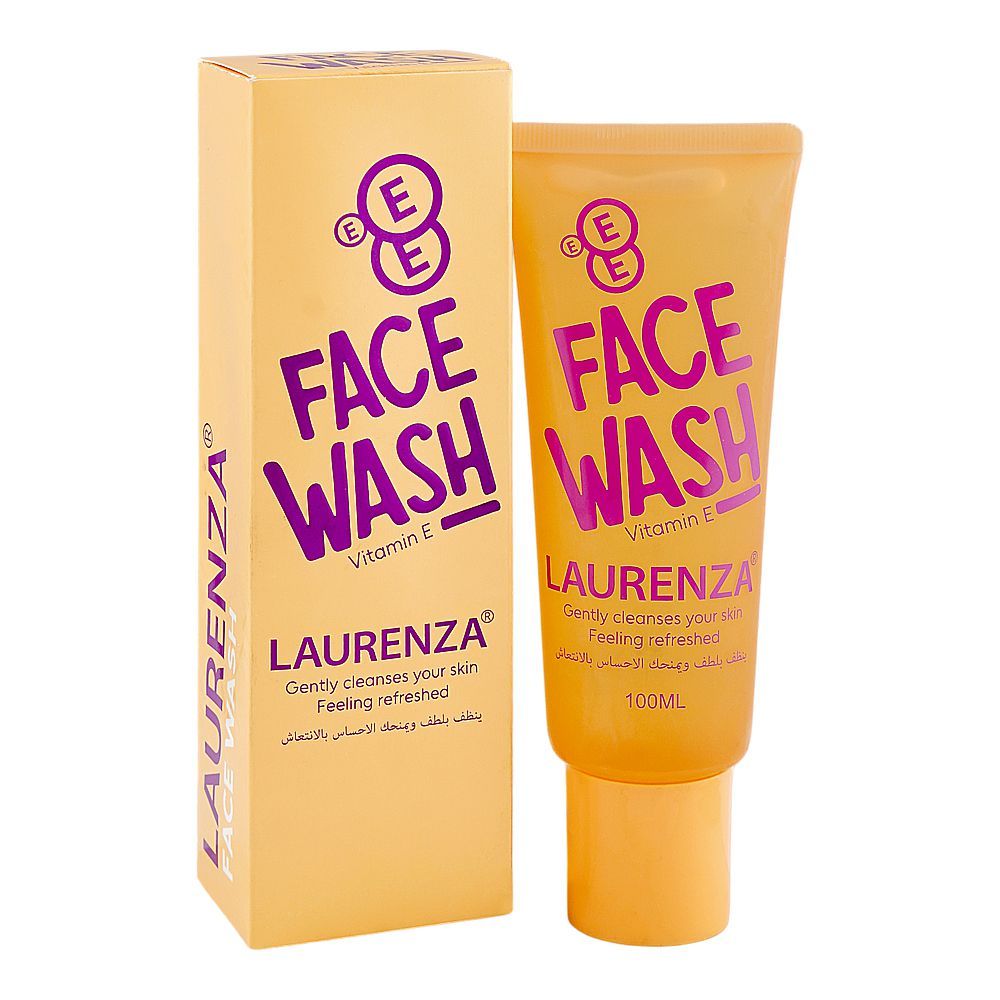 Laurenza Vitamin E Face Wash, Olive Oil, Citric Acid, For Skin Freshness, 100ml - Main Image