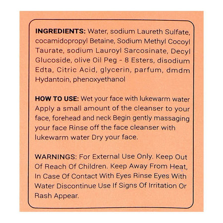 Laurenza Vitamin C Face Wash, Olive Oil, Citric Acid, For Even Skin Tone, 100ml - Image 3