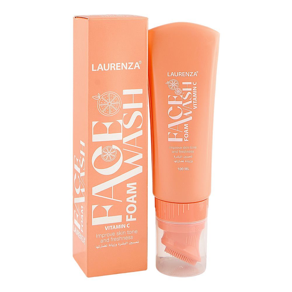 Laurenza Vitamin C Foam Face Wash, Olive Oil, Glycerin, For Improving Skin Tone & Freshness, 100ml - Main Image