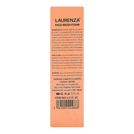 Laurenza Vitamin C Foam Face Wash, Olive Oil, Glycerin, For Improving Skin Tone & Freshness, 100ml - Image 2