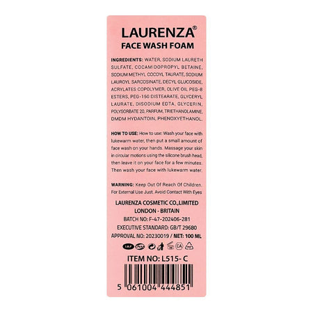 Laurenza Collagen Foam Face Wash, Glycerin, For Wrinkle Free Skin, 100ml - Image 2