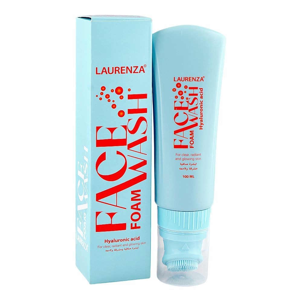 Laurenza Hyaluronic Foam Face Wash, Olive Oil, Glycerin, For Radiant Skin, 100ml - Main Image