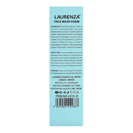 Laurenza Hyaluronic Foam Face Wash, Olive Oil, Glycerin, For Radiant Skin, 100ml - Image 2