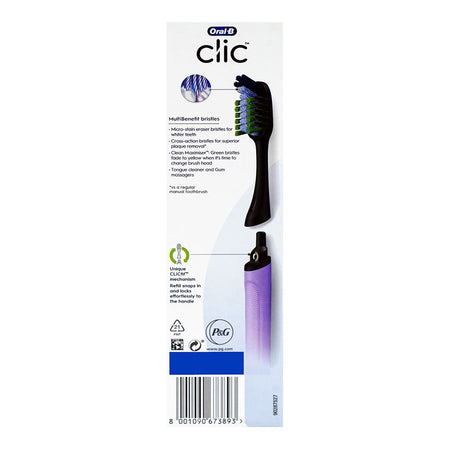 Oral-B Clic Lilac Manual Toothbrush, Lilac - Image 5