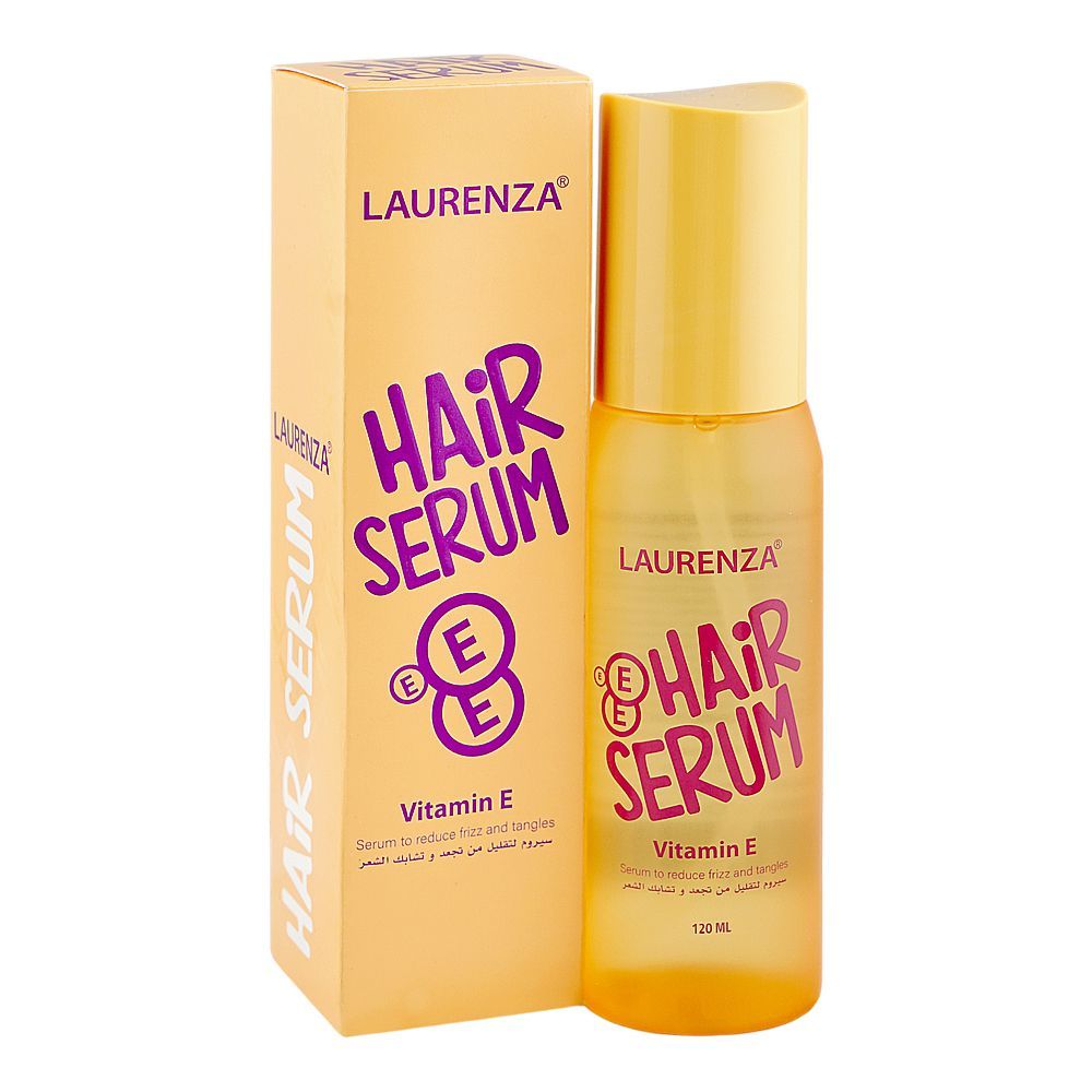 Laurenza Vitamin E Hair Serum, Mineral Oil, Jojoba Seed Oil, For Frizzy Hair, 120ml - Main Image