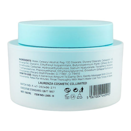 Laurenza Hyaluronic Acid Facial Scrub, Mineral Oil, For Dead Skin Cells, 100ml - Image 2