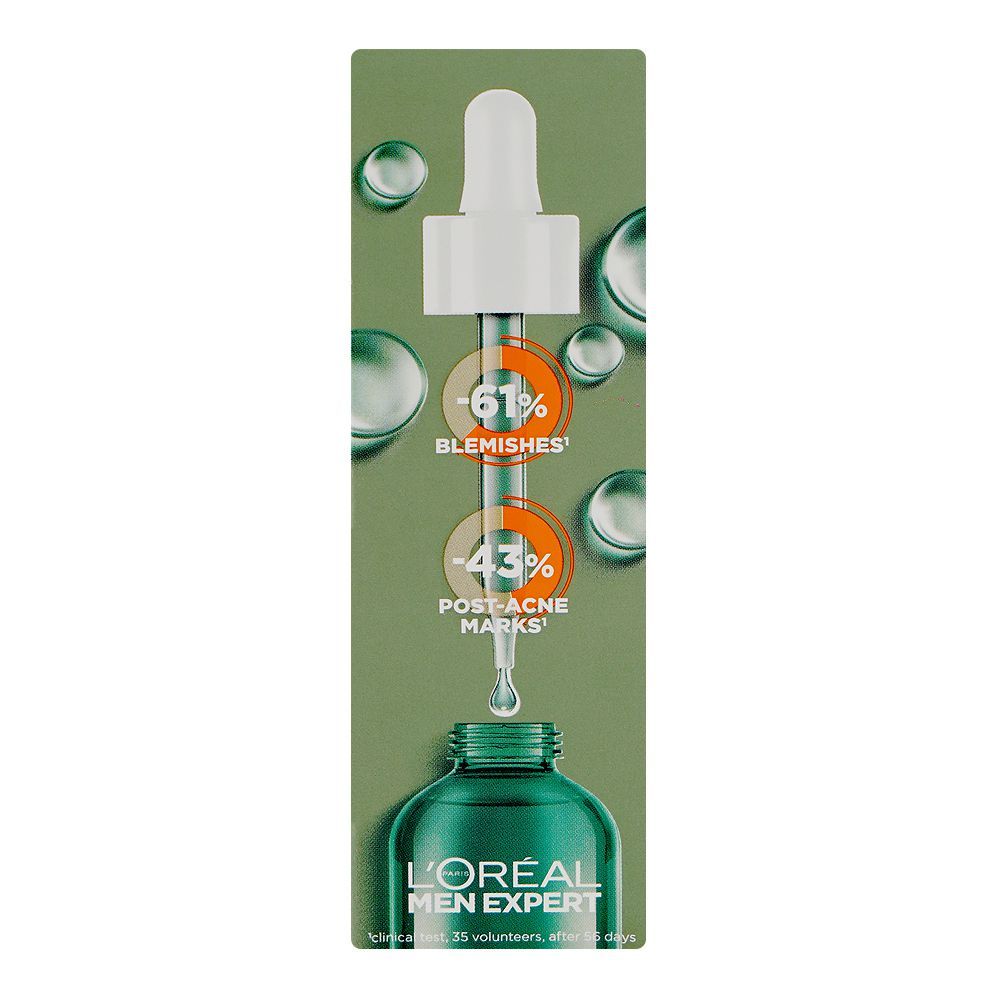 L'Oreal Paris Men Expert Innovation Derma Control Niacinamide Anti-Blemish Serum, Niacinamide, Salicylic Acid, For Oily Skin, 30ml - Image 2