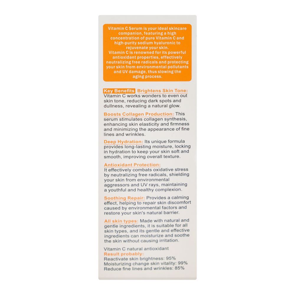 Century Beauty Vitamin C Serum, Orange Extract & Hyaluronic Acid, For All Types Of Skin, 30ml - Image 4