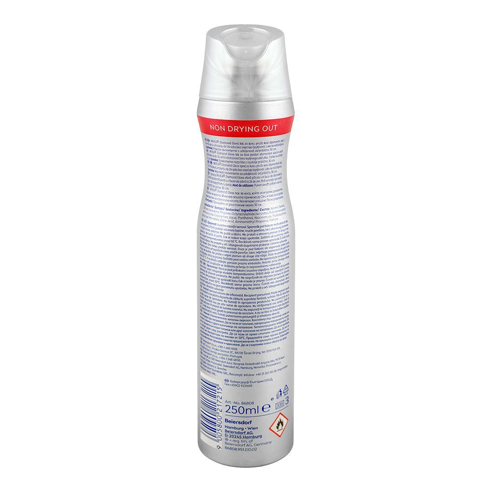 Nivea 24H Diamond Gloss Hold & Diamond Shine Hold Level 4 Styling Spray, 250ml - Image 2