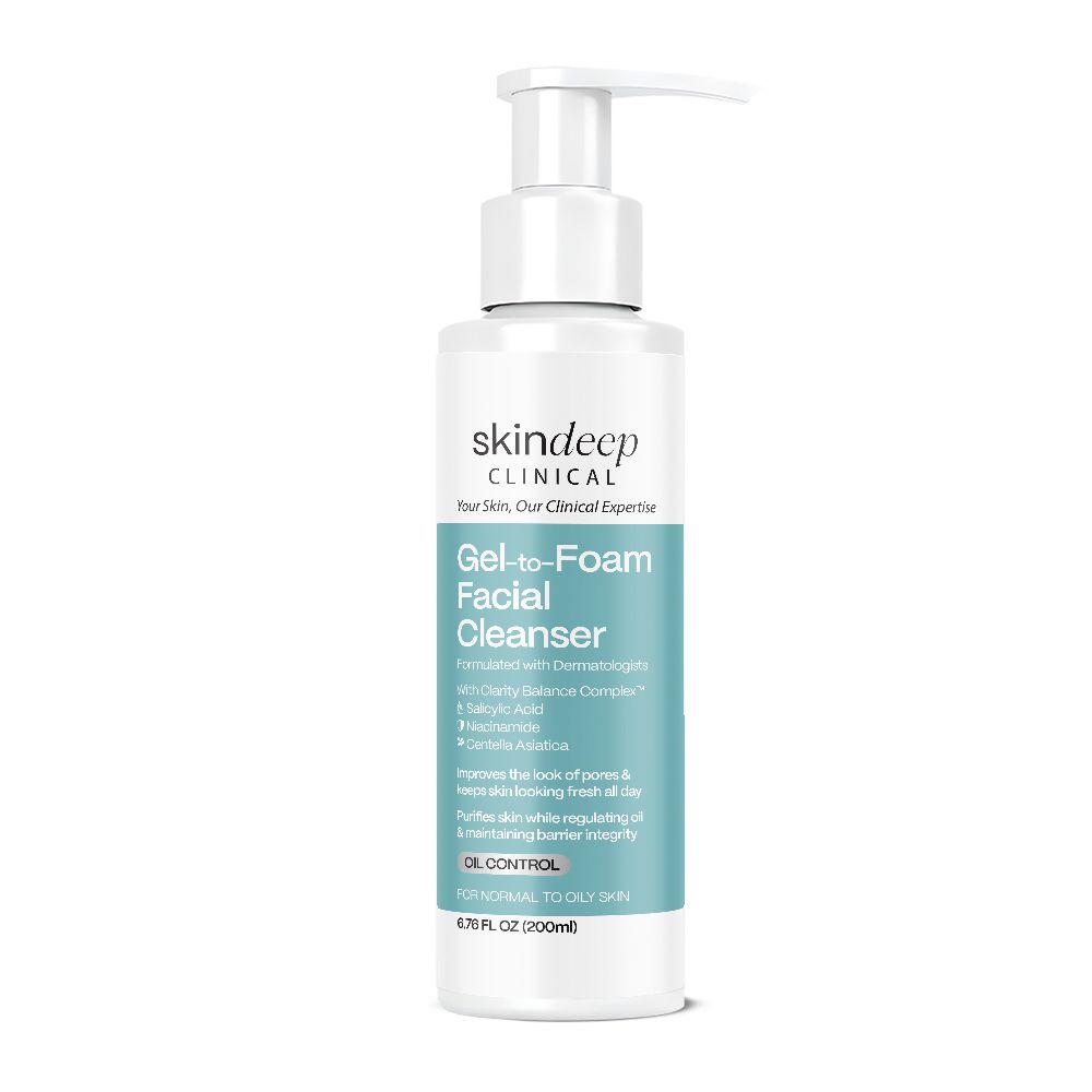 Skin Deep Clinical Oil Control Gel-To-Foam Facial Cleanser, Niacinamide, Salicylic Acid, Normal To Oily Skin, 200ml - Main Image