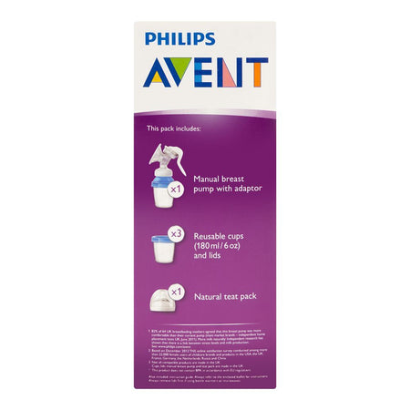 Avent Natural Manual Breast Pump With 180ml Reusable Milk Storage Cups, BPA Free, SCF330/13 - Image 2