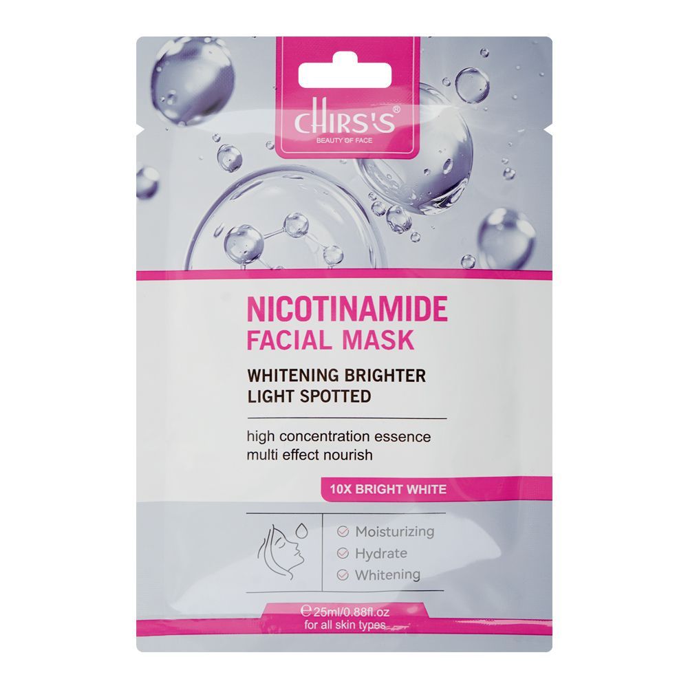 Chirs's Professional Beauty Of Face Nicotinamide Facial Mask, Niacinamide, Glycol, For All Types Of Skin, 25ml - Main Image
