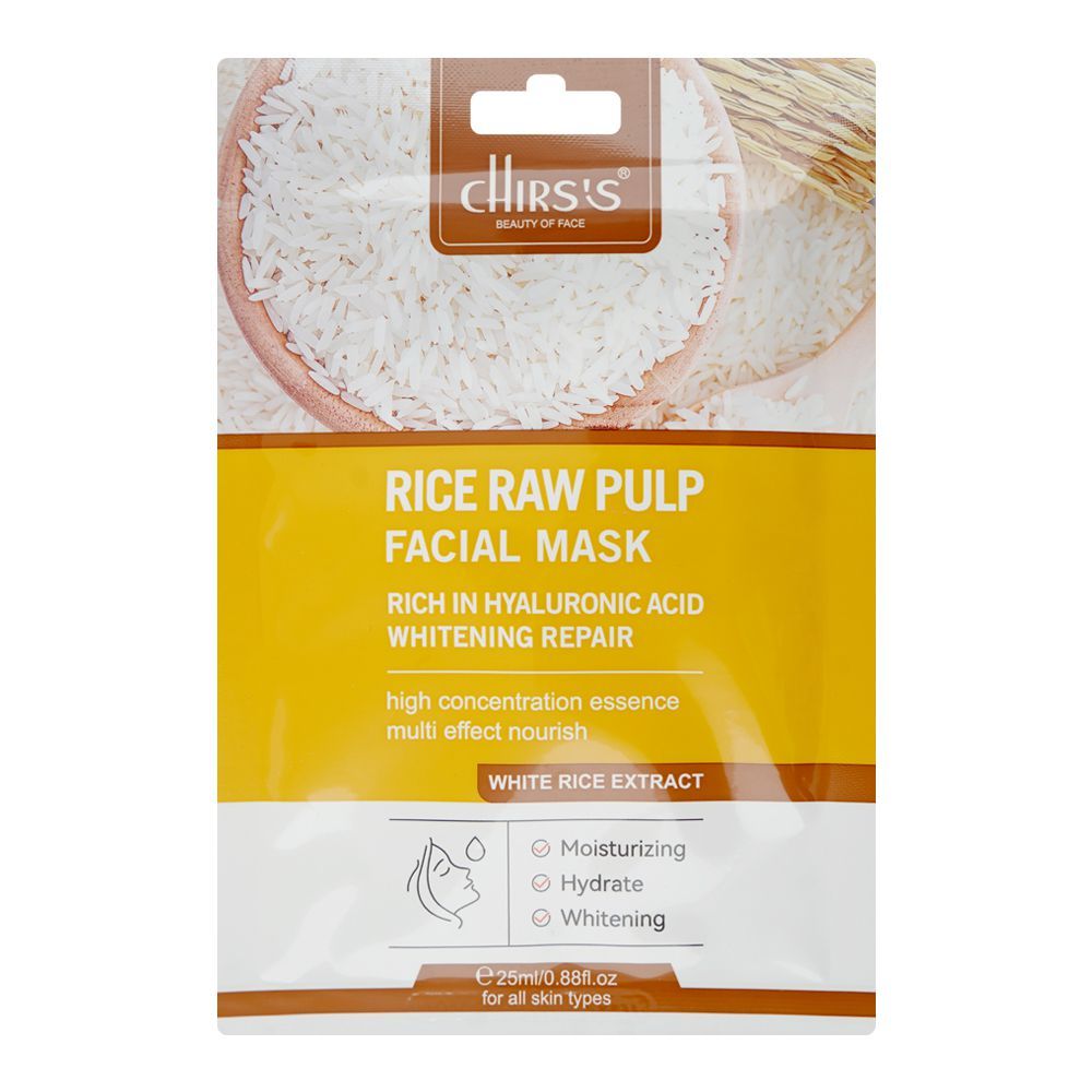 Chirs's Professional Beauty Of Face Rice Raw Pulp Facial Mask, Glycol, Glycerin, For All Types Of Skin, 25ml - Main Image