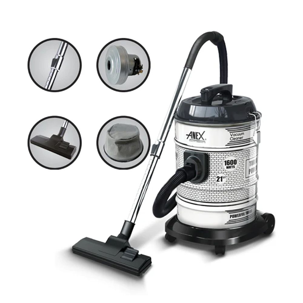 Anex Deluxe Vacuum Cleaner, 1600W, 220-240V, Black & Silver, AG-2199 - Main Image