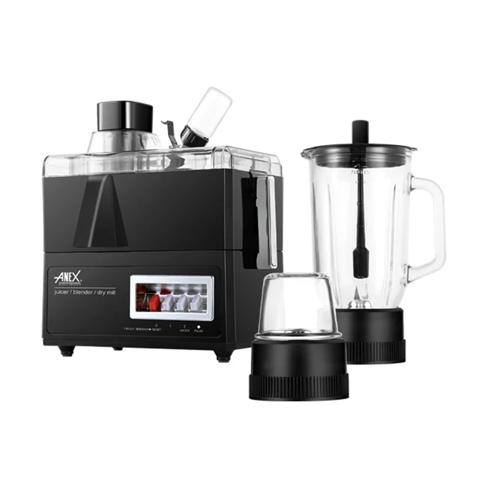 Anex Deluxe Juicer Blender + Dry Mill, 600W, 220-240V, 1000ml, Black AG-175GL - Main Image