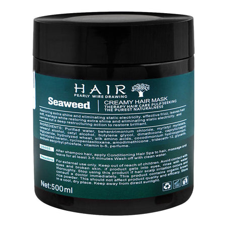 Hair Pearly Wire Drawing Seaweed Smooth And Shiny Hair Creamy Hair Mask, Vitamin B5, For Damaged Hair, 500ml - Image 2
