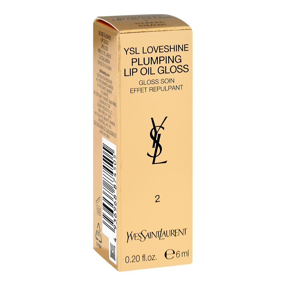 Yves Saint Laurent Love Shine Plumping Lip Oil Gloss, 2 Lucky Moonstone, 6ml - Image 2