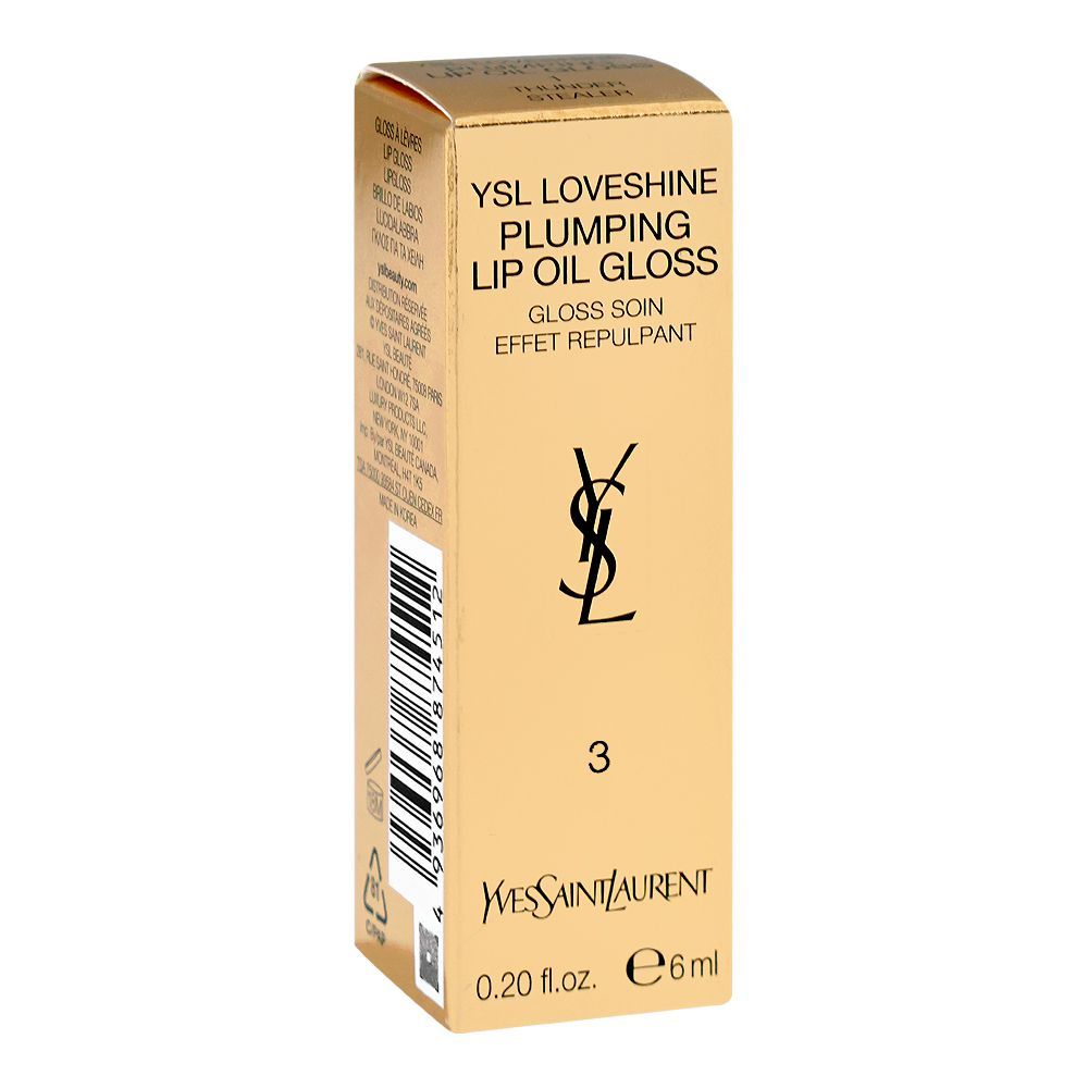 Yves Saint Laurent Love Shine Plumping Lip Oil Gloss, 3 Mellow Mellow, 6ml - Image 2