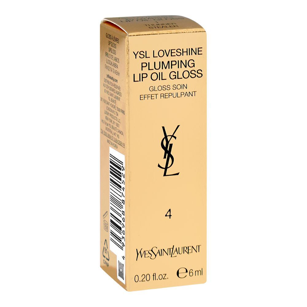 Yves Saint Laurent Love Shine Plumping Lip Oil Gloss, 4 Honey Pure Love, 6ml - Image 2