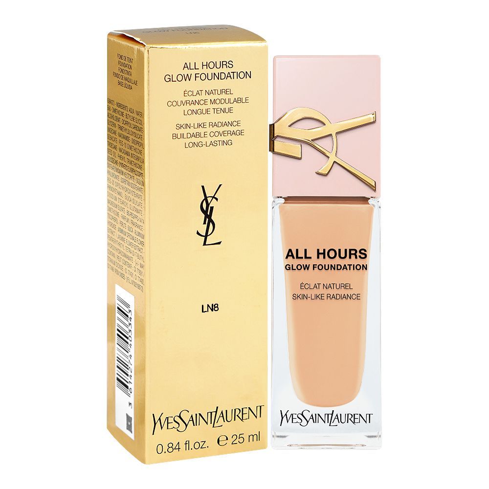 Yves Saint Laurent All Hours Glow Skin-Like Radiance Buildable Coverage Foundation, LN8, 25ml - Image 2