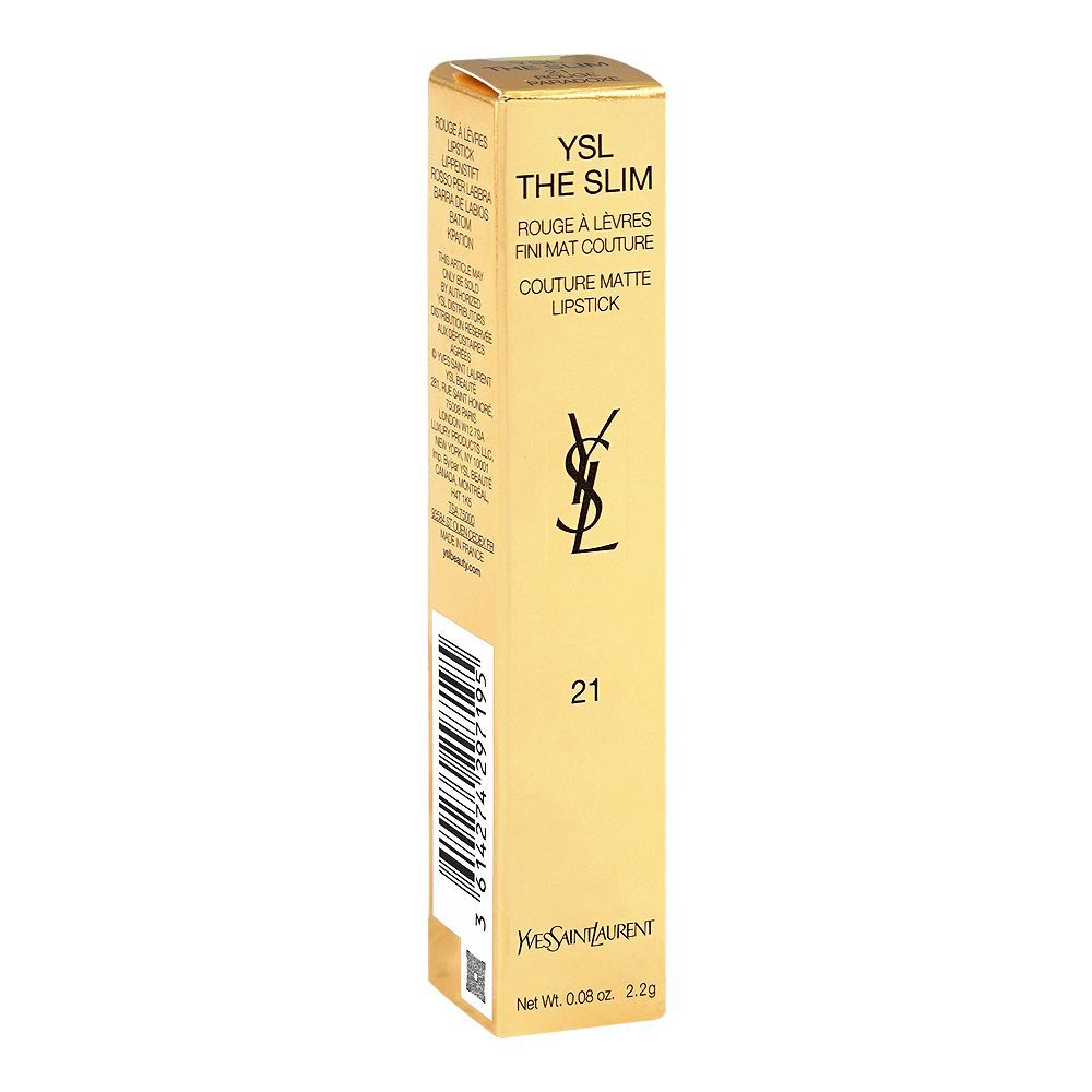 Yves Saint Laurent The Slim Couture Matte Lipstick, 21 Rouge Paradoxe, 2.2g - Image 2