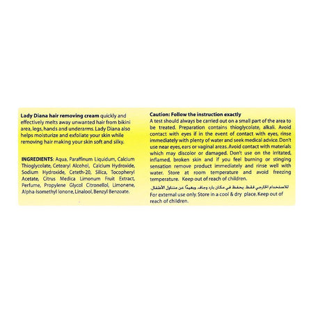 Lady Diana Vitamin E & Lemon Extract All Skin Type Hair Removal Cream, For All Types Of Skin, 100g - Image 4